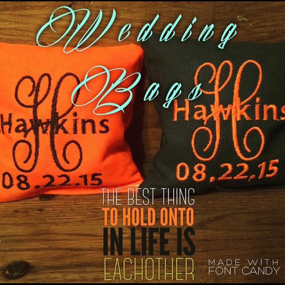 Custom embroidered wedding bags game bags
